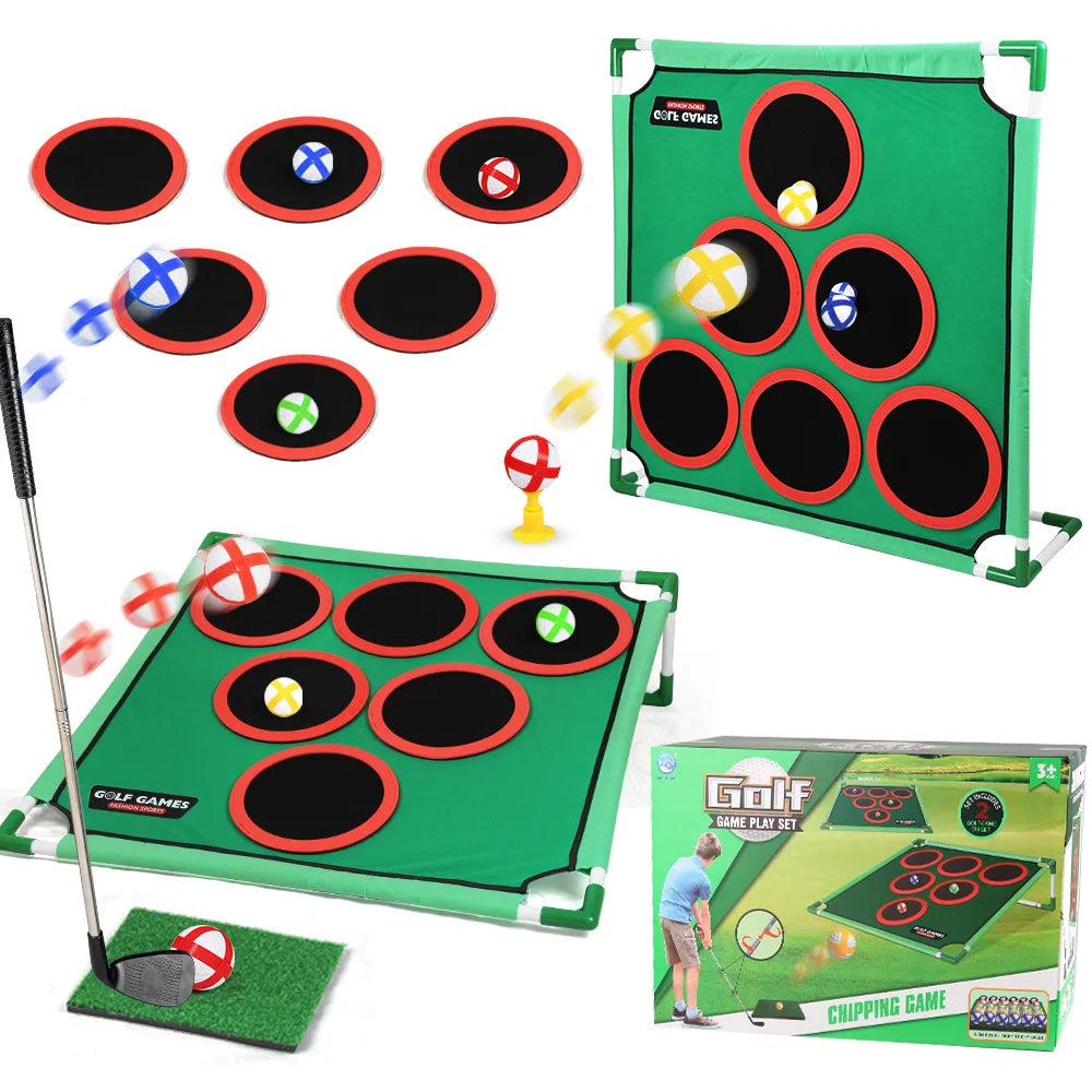 Golf Set Game Mat Target Strap Stand Indoor and Outdoor Portable Parent Child Interactive Children's Toy